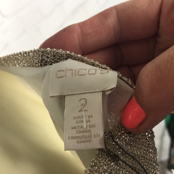 🎁NWT Chico’s Gold Metallic Sweater Top Large🎁 - Picture 5 of 5